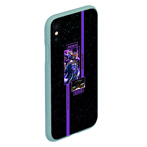 Чехол iPhone XS Max матовый JoJo Bizarre Adventure Jotaro / 3D-Мятный – фото 2