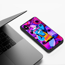 Чехол iPhone XS Max матовый DJ Scratchy in pink glasses, цвет: 3D-черный — фото 2