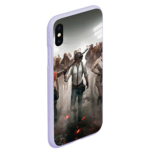 Чехол iPhone XS Max матовый ПAБГ / 3D-Светло-сиреневый – фото 2