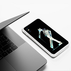 Чехол iPhone XS Max матовый Чернобелая бензопила, цвет: 3D-белый — фото 2
