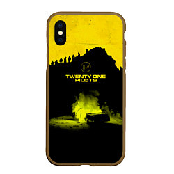 Чехол iPhone XS Max матовый Twenty One Pilots accident, цвет: 3D-коричневый