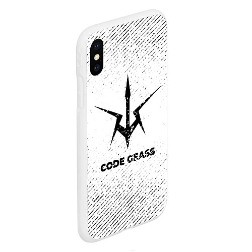 Чехол iPhone XS Max матовый Code Geass с потертостями на светлом фоне / 3D-Белый – фото 2