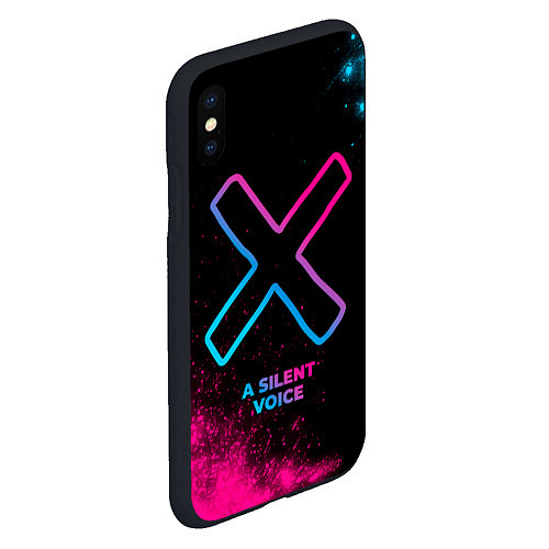 Чехол iPhone XS Max матовый A Silent Voice - neon gradient / 3D-Черный – фото 2