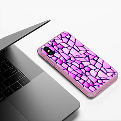 Чехол iPhone XS Max матовый Абстрактная мозаика - паттерн, цвет: 3D-розовый — фото 2