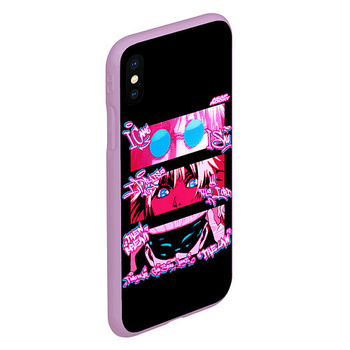 Чехол iPhone XS Max матовый Взгляды Сатору Годжо - Магическая битва / 3D-Сиреневый – фото 2