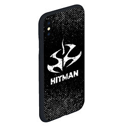 Чехол iPhone XS Max матовый Hitman с потертостями на темном фоне, цвет: 3D-черный — фото 2