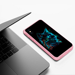 Чехол iPhone XS Max матовый Неоновый котик, цвет: 3D-баблгам — фото 2