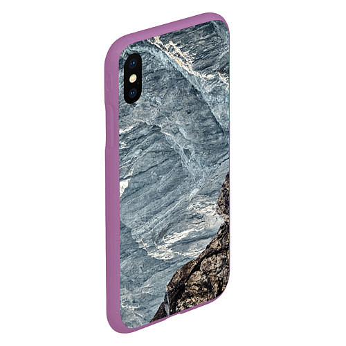 Чехол iPhone XS Max матовый Море и гора / 3D-Фиолетовый – фото 2