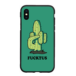 Чехол iPhone XS Max матовый Fucktus cactus, цвет: 3D-черный