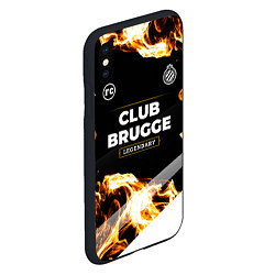 Чехол iPhone XS Max матовый Club Brugge legendary sport fire, цвет: 3D-черный — фото 2