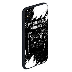 Чехол iPhone XS Max матовый Группа My Chemical Romance и рок кот, цвет: 3D-черный — фото 2