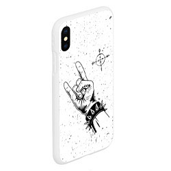 Чехол iPhone XS Max матовый Megadeth и рок символ, цвет: 3D-белый — фото 2