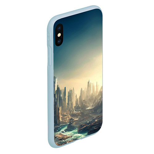 Чехол iPhone XS Max матовый Радиоактивные Осадки / 3D-Голубой – фото 2
