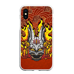 Чехол iPhone XS Max матовый Огненный кролик