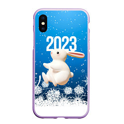 Чехол iPhone XS Max матовый Белый большой кролик