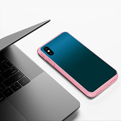 Чехол iPhone XS Max матовый Градиент бирюзовый, цвет: 3D-баблгам — фото 2