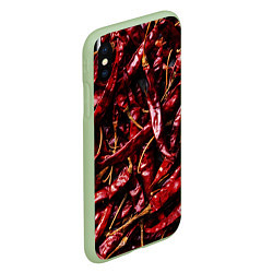Чехол iPhone XS Max матовый Перчики чили, цвет: 3D-салатовый — фото 2