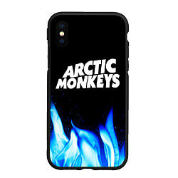 Чехол iPhone XS Max матовый Arctic Monkeys blue fire, цвет: 3D-черный