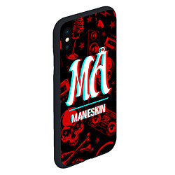 Чехол iPhone XS Max матовый Maneskin rock glitch, цвет: 3D-черный — фото 2