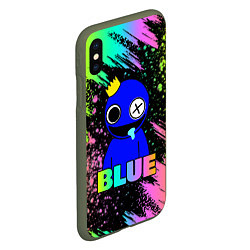 Чехол iPhone XS Max матовый Rainbow Friends - Blue, цвет: 3D-темно-зеленый — фото 2