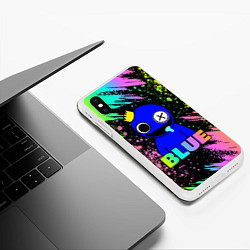 Чехол iPhone XS Max матовый Rainbow Friends - Blue, цвет: 3D-белый — фото 2