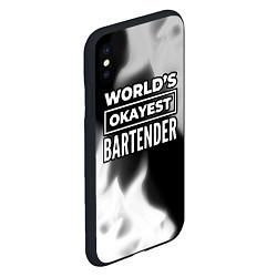 Чехол iPhone XS Max матовый Worlds okayest bartender - dark, цвет: 3D-черный — фото 2