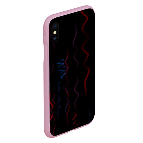 Чехол iPhone XS Max матовый Абстрактные спирали РНК / 3D-Розовый – фото 2