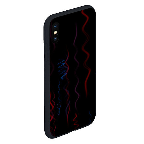 Чехол iPhone XS Max матовый Абстрактные спирали РНК / 3D-Черный – фото 2