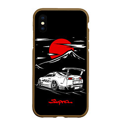 Чехол iPhone XS Max матовый Тойота супра - JDM Style, цвет: 3D-коричневый