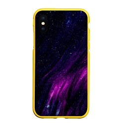 Чехол iPhone XS Max матовый Абстрактные блёстки и звёзды, цвет: 3D-желтый