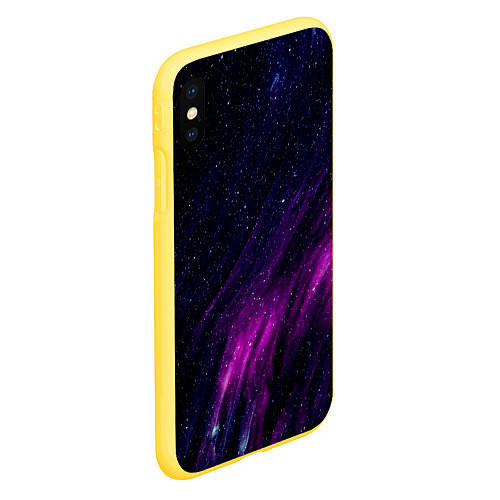 Чехол iPhone XS Max матовый Абстрактные блёстки и звёзды / 3D-Желтый – фото 2