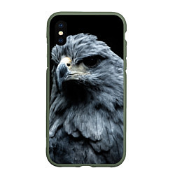 Чехол iPhone XS Max матовый Oрёл, цвет: 3D-темно-зеленый
