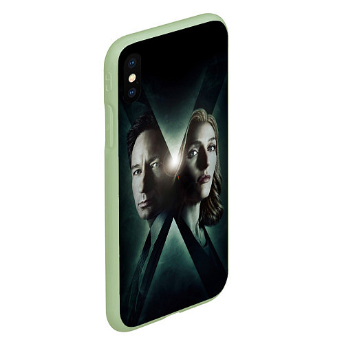 Чехол iPhone XS Max матовый X - Files / 3D-Салатовый – фото 2