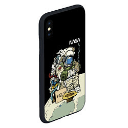 Чехол iPhone XS Max матовый NASA - Help! Astronaut - Joke, цвет: 3D-черный — фото 2