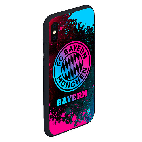 Чехол iPhone XS Max матовый Bayern - neon gradient / 3D-Черный – фото 2