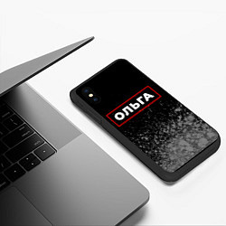 Чехол iPhone XS Max матовый Ольга - в красной рамке на темном, цвет: 3D-черный — фото 2