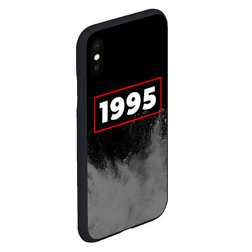 Чехол iPhone XS Max матовый 1995 - в красной рамке на темном / 3D-Черный – фото 2