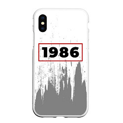 Чехол iPhone XS Max матовый 1986 - в красной рамке на светлом, цвет: 3D-белый