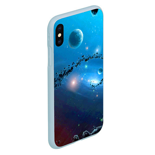 Чехол iPhone XS Max матовый Бесконечное космическое пространство - Nasa / 3D-Голубой – фото 2