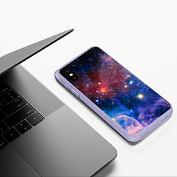 Чехол iPhone XS Max матовый Ошеломительный бескрайний космос, цвет: 3D-светло-сиреневый — фото 2