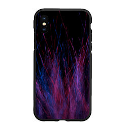 Чехол iPhone XS Max матовый Абстрактный мех, цвет: 3D-черный