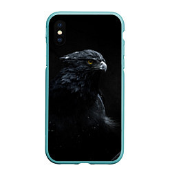 Чехол iPhone XS Max матовый Тёмный орёл, цвет: 3D-мятный