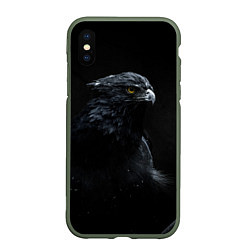 Чехол iPhone XS Max матовый Тёмный орёл, цвет: 3D-темно-зеленый