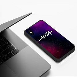 Чехол iPhone XS Max матовый Alita gradient space, цвет: 3D-черный — фото 2