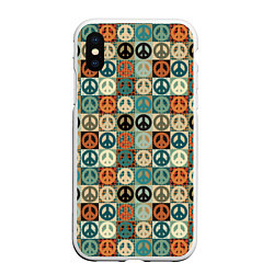 Чехол iPhone XS Max матовый Peace symbol pattern