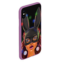 Чехол iPhone XS Max матовый Девушка заяц символ 2023, цвет: 3D-фиолетовый — фото 2