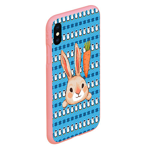 Чехол iPhone XS Max матовый Заяц и морковка / 3D-Баблгам – фото 2