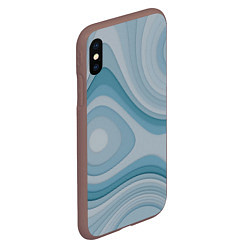 Чехол iPhone XS Max матовый Волнообразные синие текстуры, цвет: 3D-коричневый — фото 2