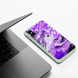 Чехол iPhone XS Max матовый Красочная абстракция, цвет: 3D-салатовый — фото 2