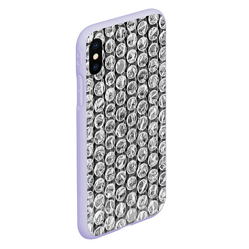 Чехол iPhone XS Max матовый Пупырка - текстура / 3D-Светло-сиреневый – фото 2